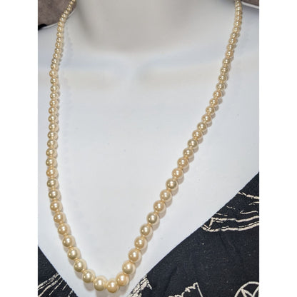 Coquette Vintage Cream Faux Pearl Strand Necklace Classic Bridal Preppy Elegant