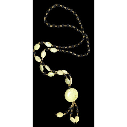 Vintage Handmade Stone And Glass Beaded Necklace