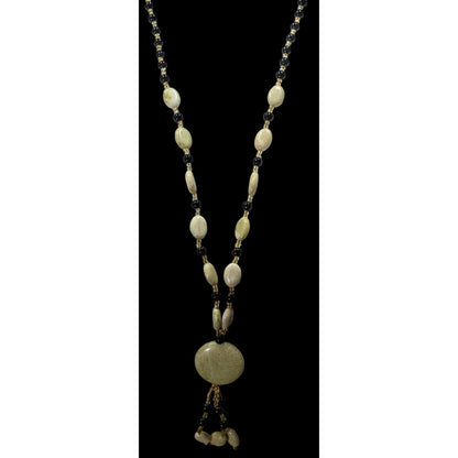 Vintage Handmade Stone And Glass Beaded Necklace