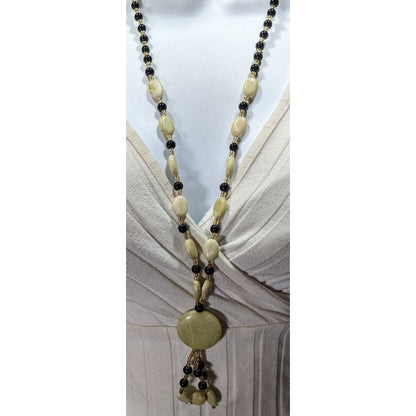 Vintage Handmade Stone And Glass Beaded Necklace