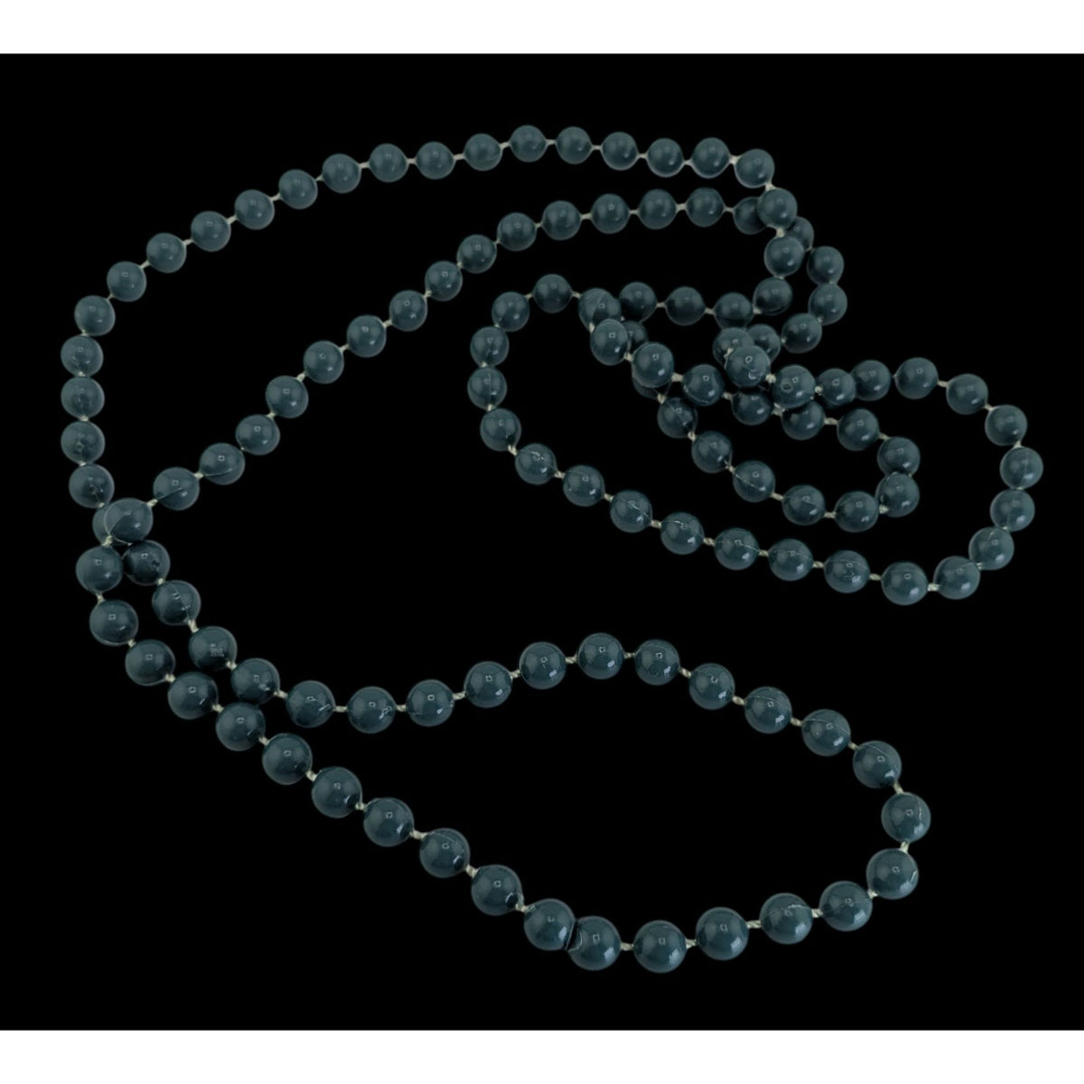 Boho Minimalist Beaded Teal Long Strand Necklace 34 Inch