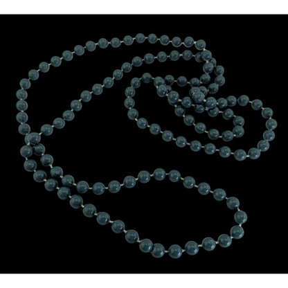 Boho Minimalist Beaded Teal Long Strand Necklace 34 Inch