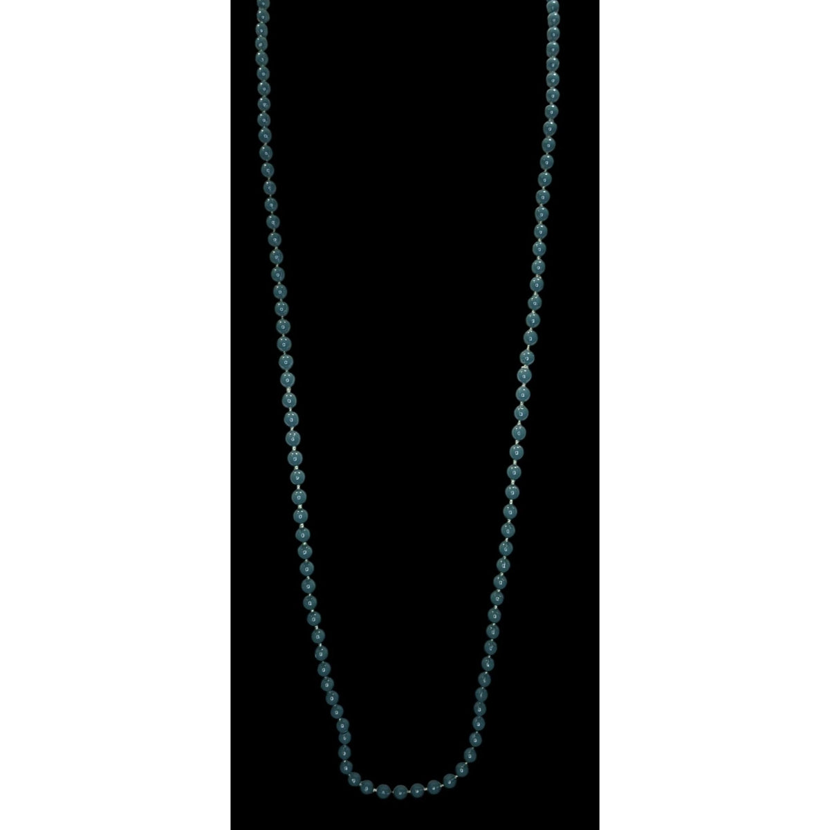 Boho Minimalist Beaded Teal Long Strand Necklace 34 Inch