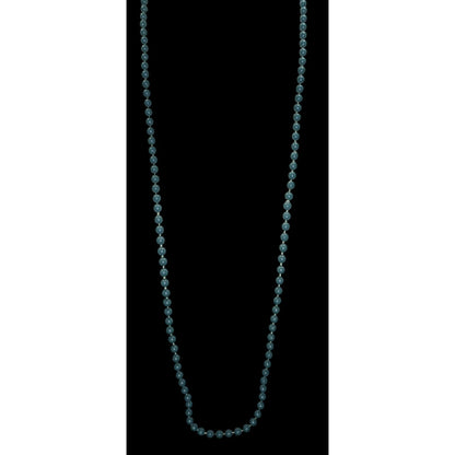 Boho Minimalist Beaded Teal Long Strand Necklace 34 Inch