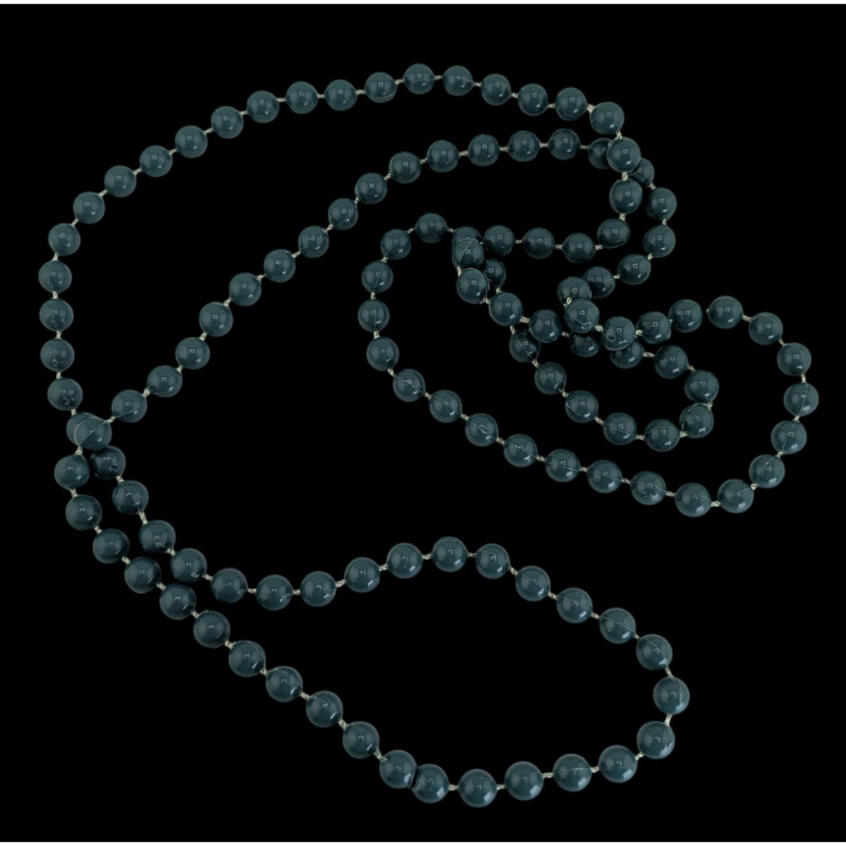 Boho Minimalist Beaded Teal Long Strand Necklace 34 Inch