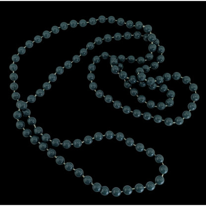 Boho Minimalist Beaded Teal Long Strand Necklace 34 Inch