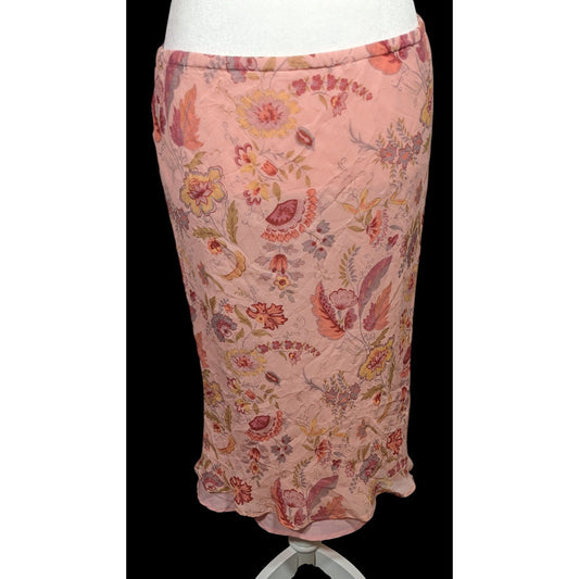 Vintage Chadwick's Pink Silk Floral Skirt
