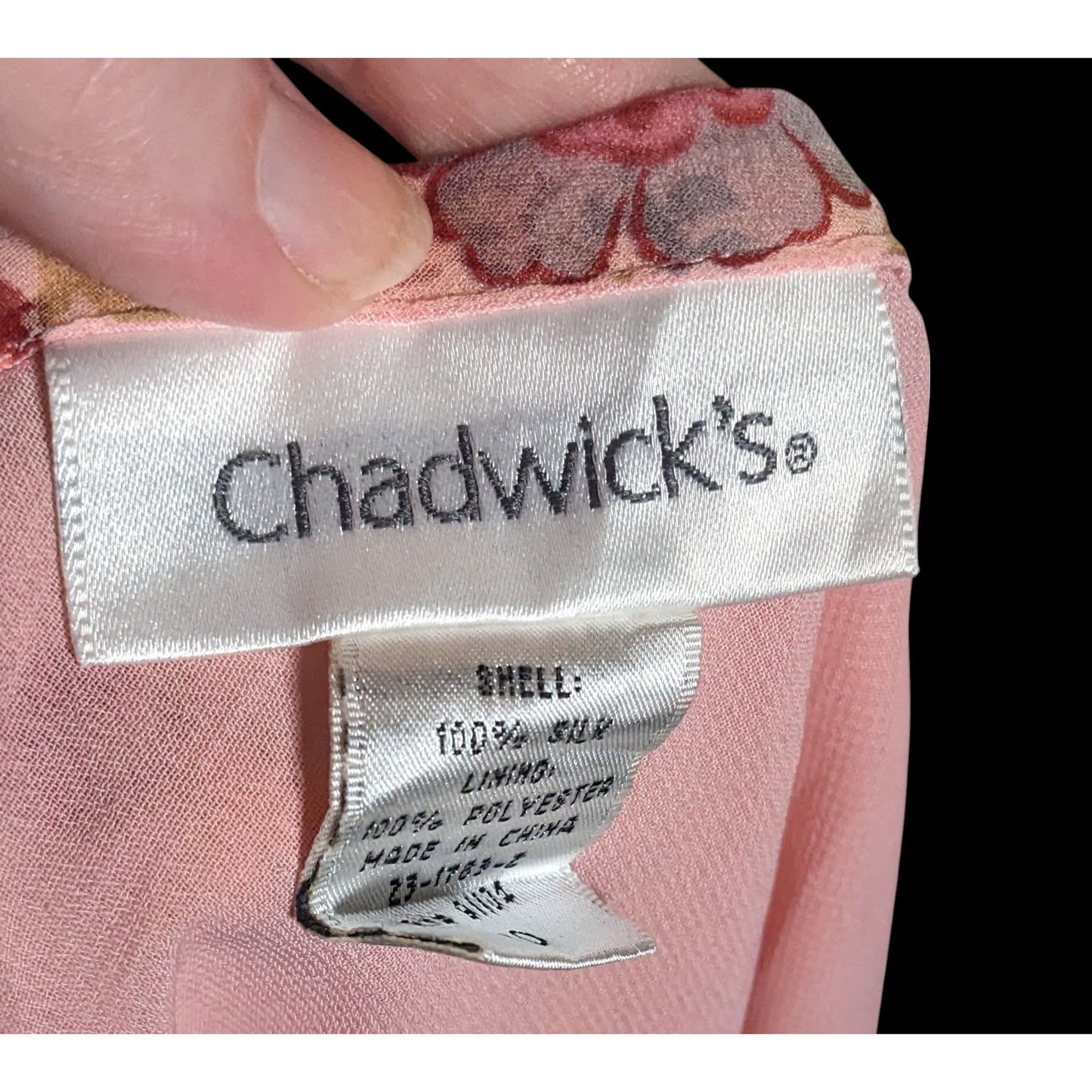 Vintage Chadwick's Pink Silk Floral Skirt