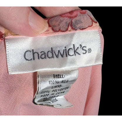 Vintage Chadwick's Pink Silk Floral Skirt