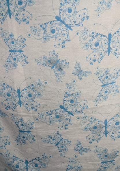 Bohemian Whimsical Blue Butterfly Print Lightweight Scarf Wrap 37x73 Inches