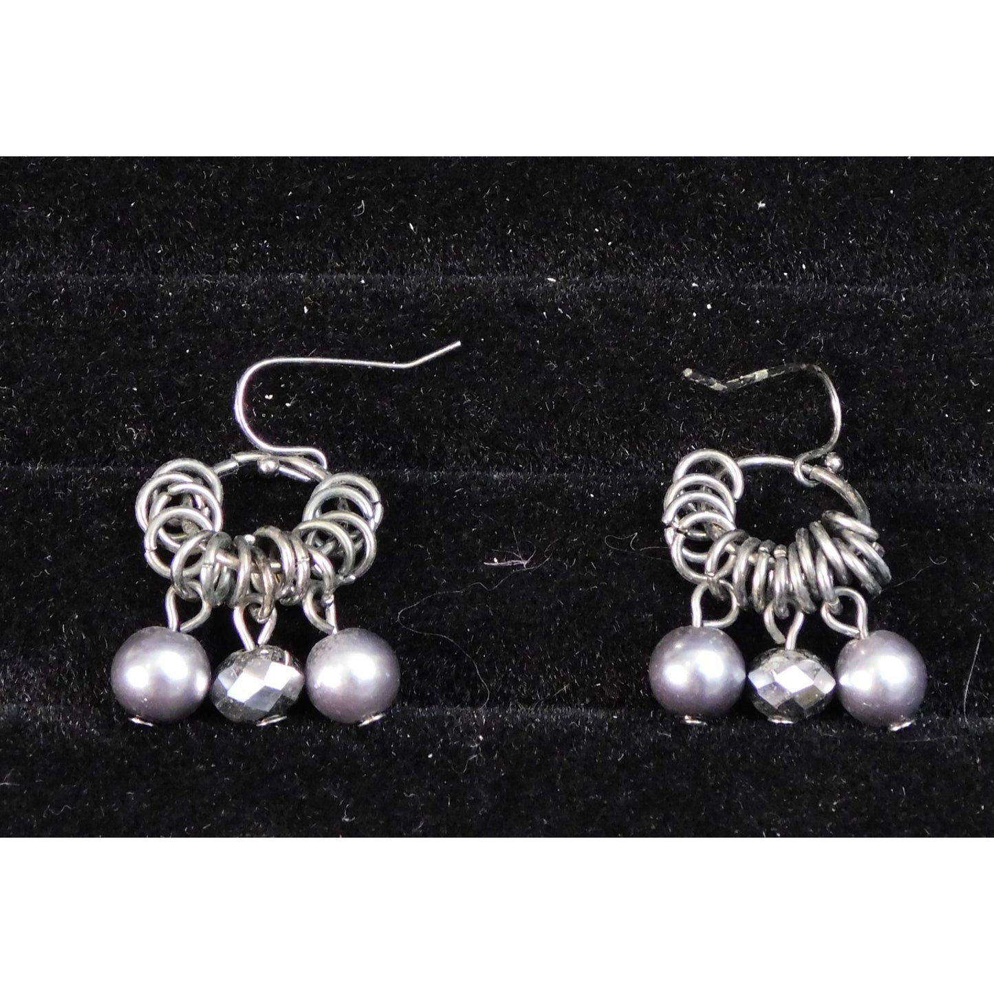 Gothic Chain Maille Beaded Drop Earrings