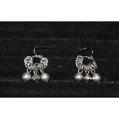 Gothic Chain Maille Beaded Drop Earrings