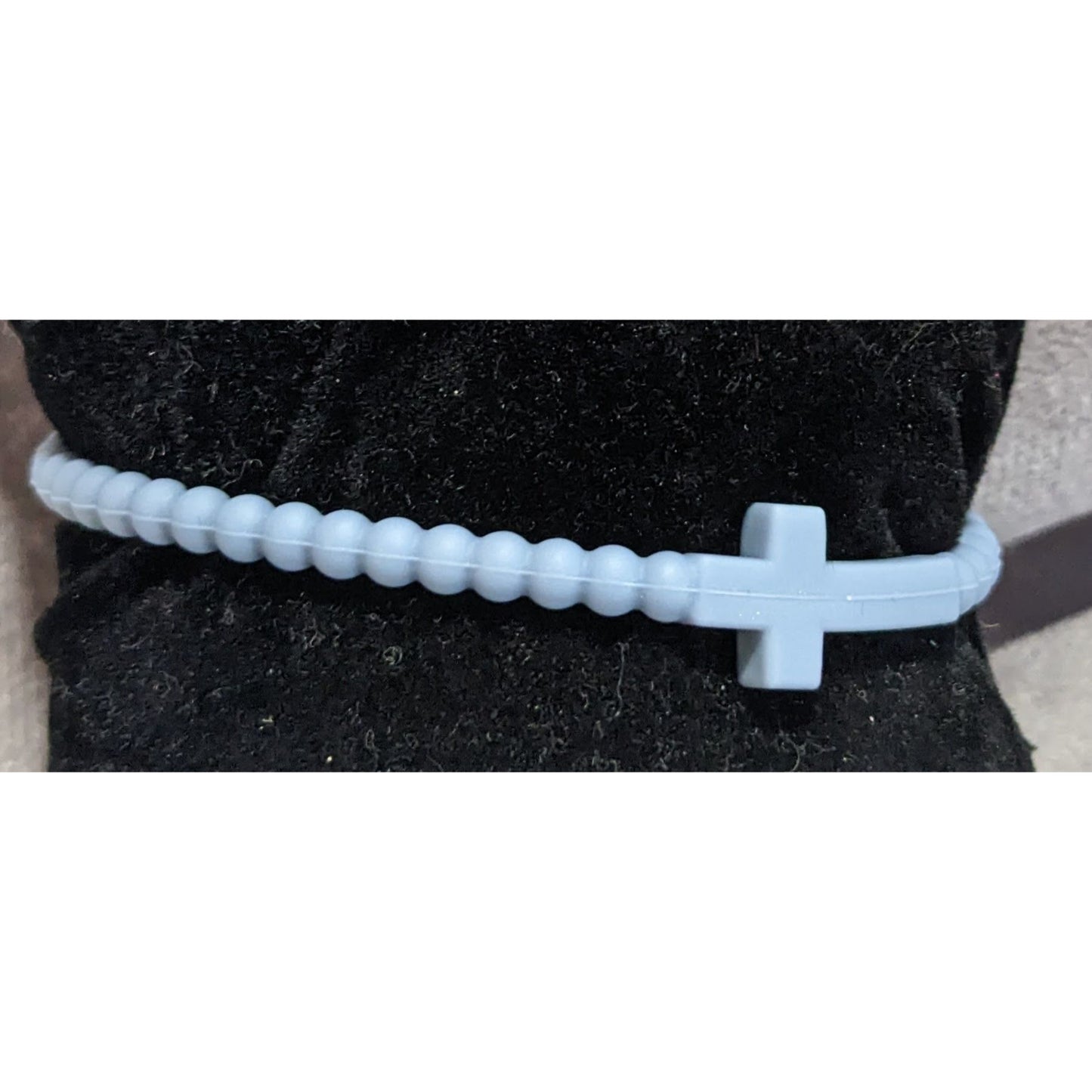 Faith Christian Ryan & Rose Jesus Edition Cutie Bracelet Gray Silicone Cross Bracelet