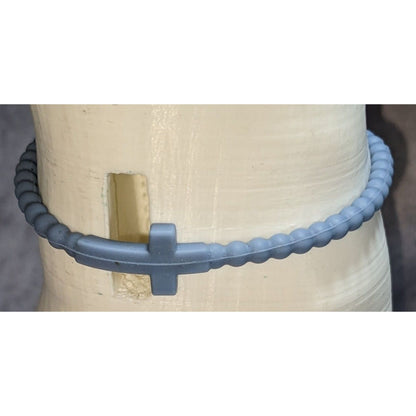 Faith Christian Ryan & Rose Jesus Edition Cutie Bracelet Gray Silicone Cross Bracelet