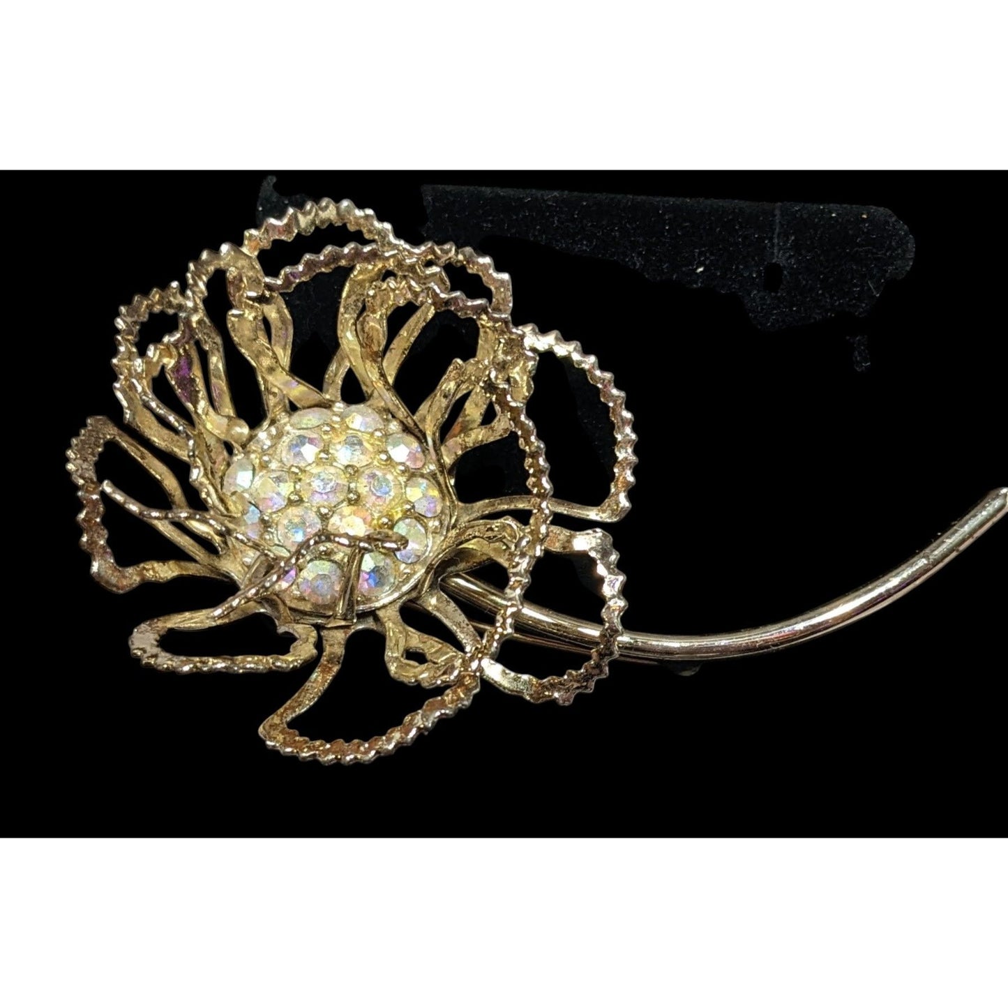 Vintage Sarah Coventry Floral Glam Rhinestone Brooch
