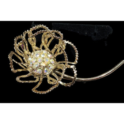 Vintage Sarah Coventry Floral Glam Rhinestone Brooch