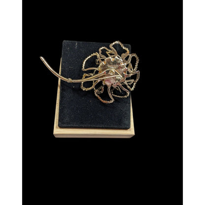 Vintage Sarah Coventry Floral Glam Rhinestone Brooch