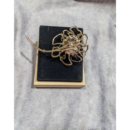 Vintage Sarah Coventry Floral Glam Rhinestone Brooch