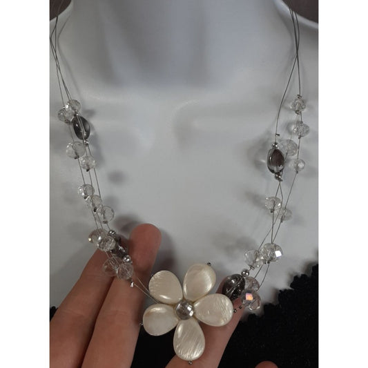 Vintage Fairycore Mermaidcore Shell Flower Pendant Necklace