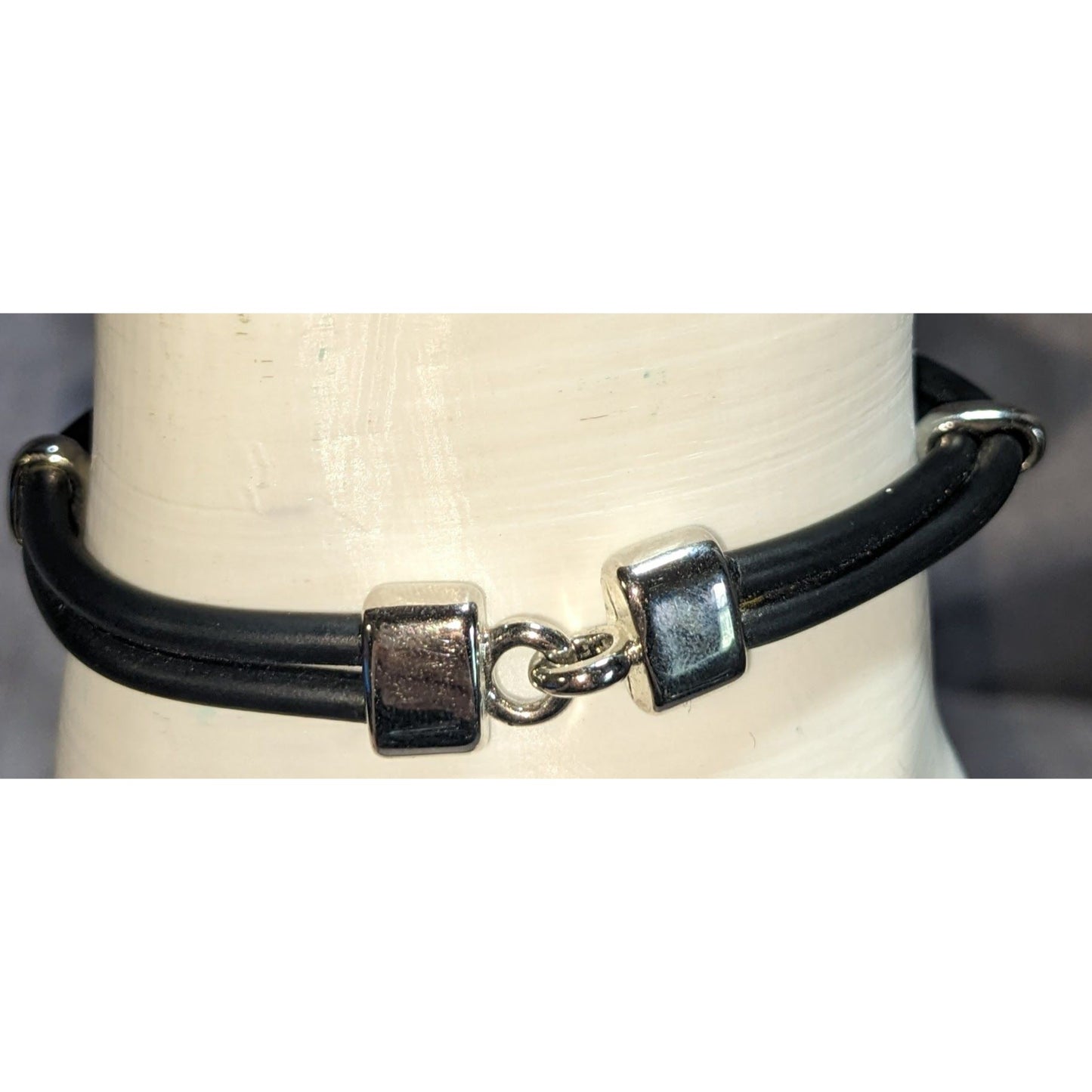 Y2K Goth Minimalist MX Signature Black Cord Bracelet with Faceted Black Crystal Charm