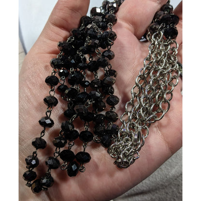 Glam Goth Multilayer Faceted Glass Beaded Necklace