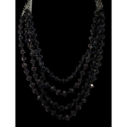 Glam Goth Multilayer Faceted Glass Beaded Necklace