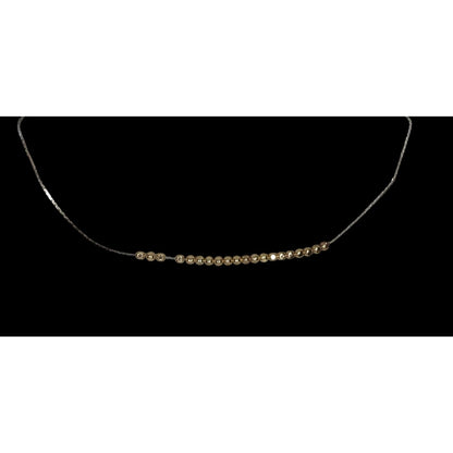Minimalist Modern Gold Tone Bead & Silver Tone Chain Choker Necklace
