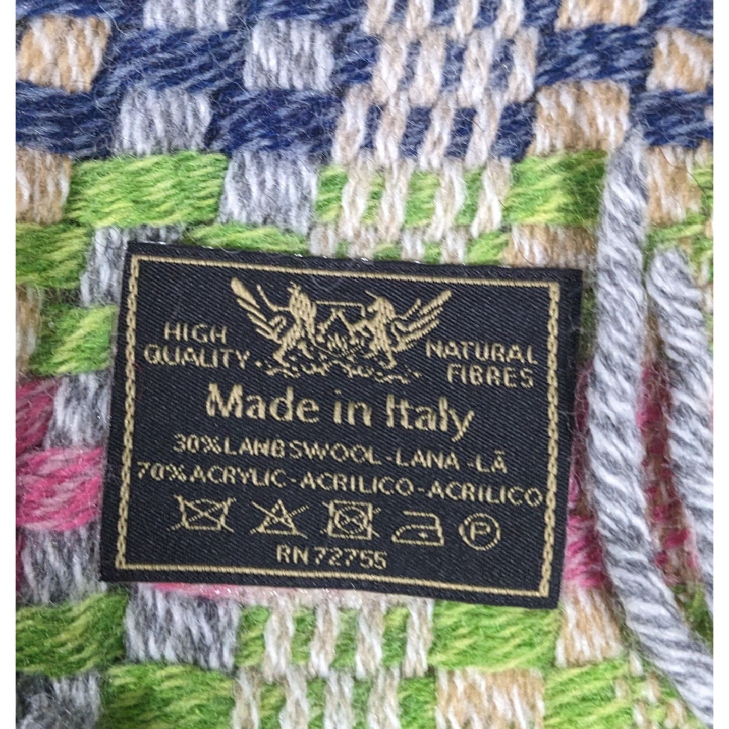 Rainbow Lamb's Wool Fringed Italian Scarf