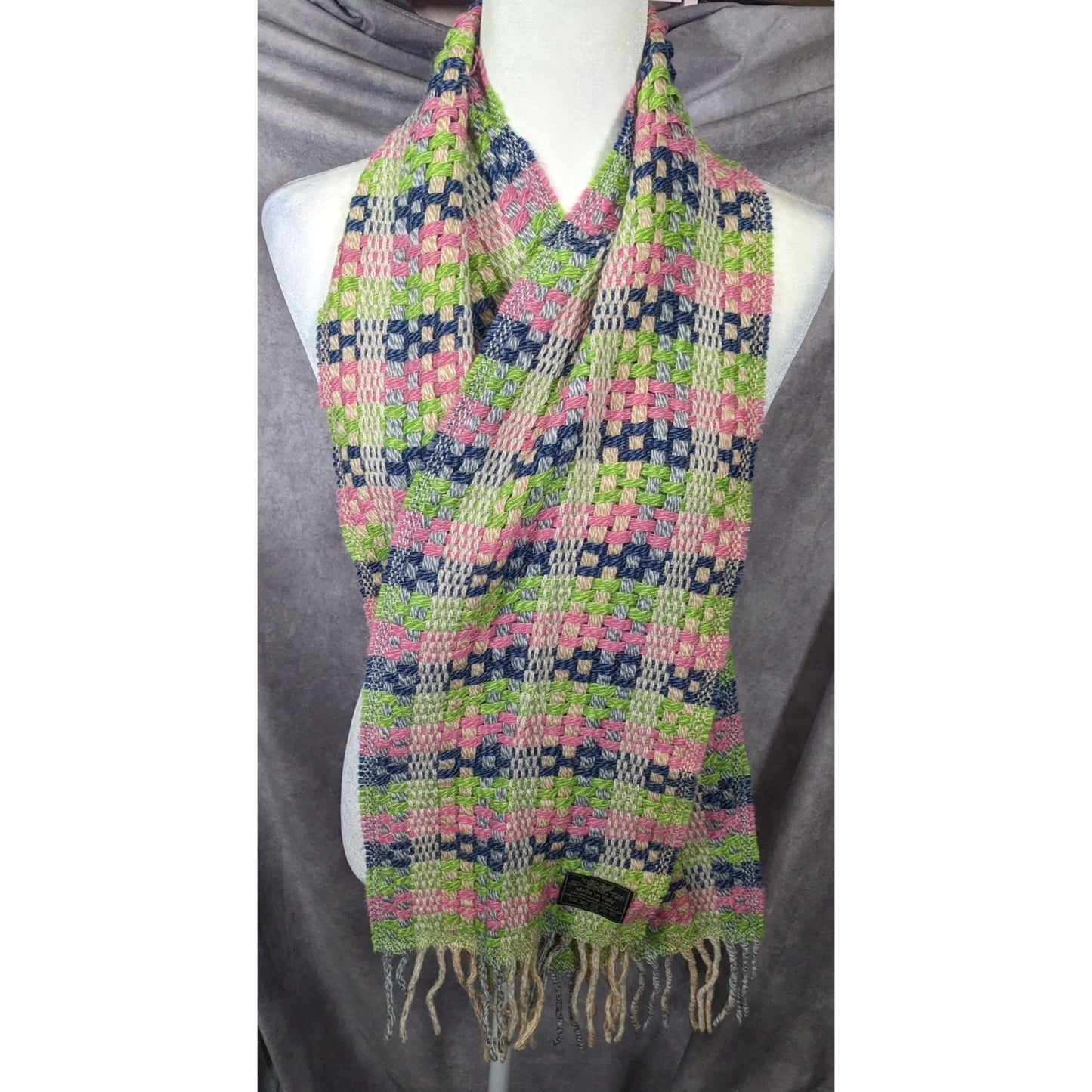 Rainbow Lamb's Wool Fringed Italian Scarf
