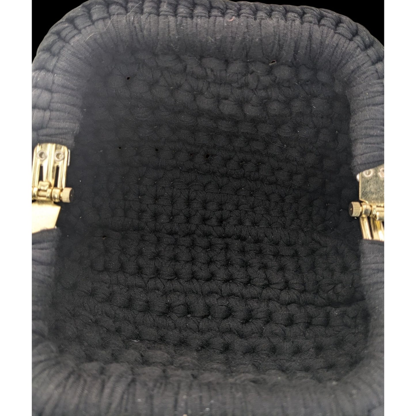 Martin Levin Handmade Black Beaded Crochet Bag With Silver Chain Strap Oslo Design 10x5x4 Inches Adjustable 17-Inch Drop