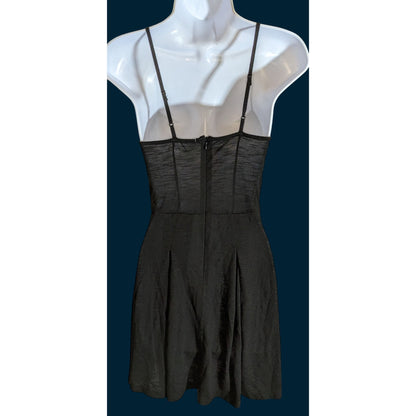 Kimchi Blue Black Summer Dress Button Accent Front Soft Goth Mini Dress