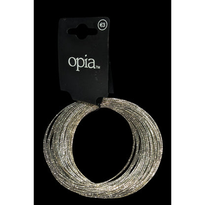 Glam Opia Silver Tone Layered Multi Strand Bracelet Textured Statement Jewelry