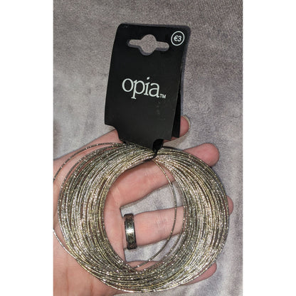 Glam Opia Silver Tone Layered Multi Strand Bracelet Textured Statement Jewelry