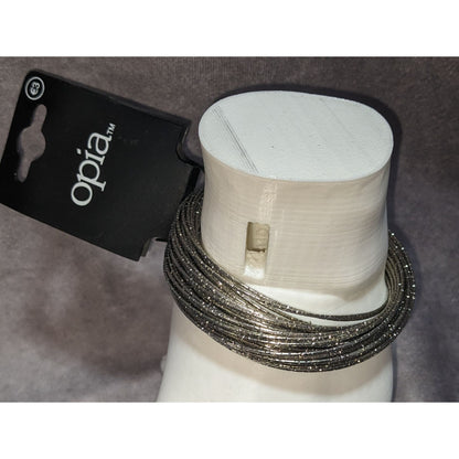 Glam Opia Silver Tone Layered Multi Strand Bracelet Textured Statement Jewelry