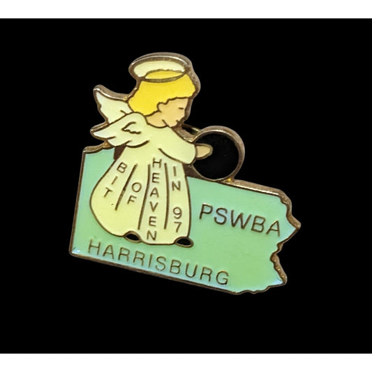 Vintage 1997 PSWBA Bowling Angel Lapel Pin