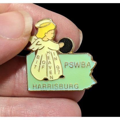 Vintage 1997 PSWBA Bowling Angel Lapel Pin