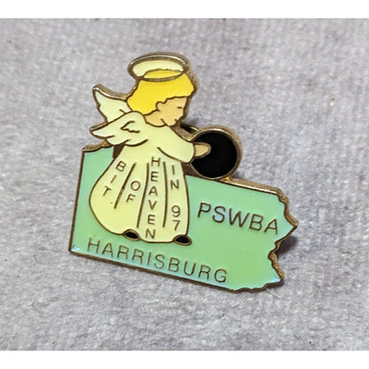 Vintage 1997 PSWBA Bowling Angel Lapel Pin