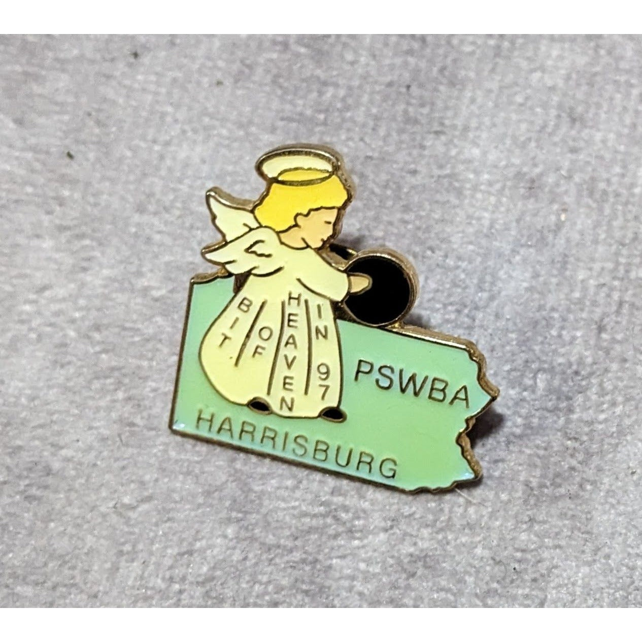 Vintage 1997 PSWBA Bowling Angel Lapel Pin