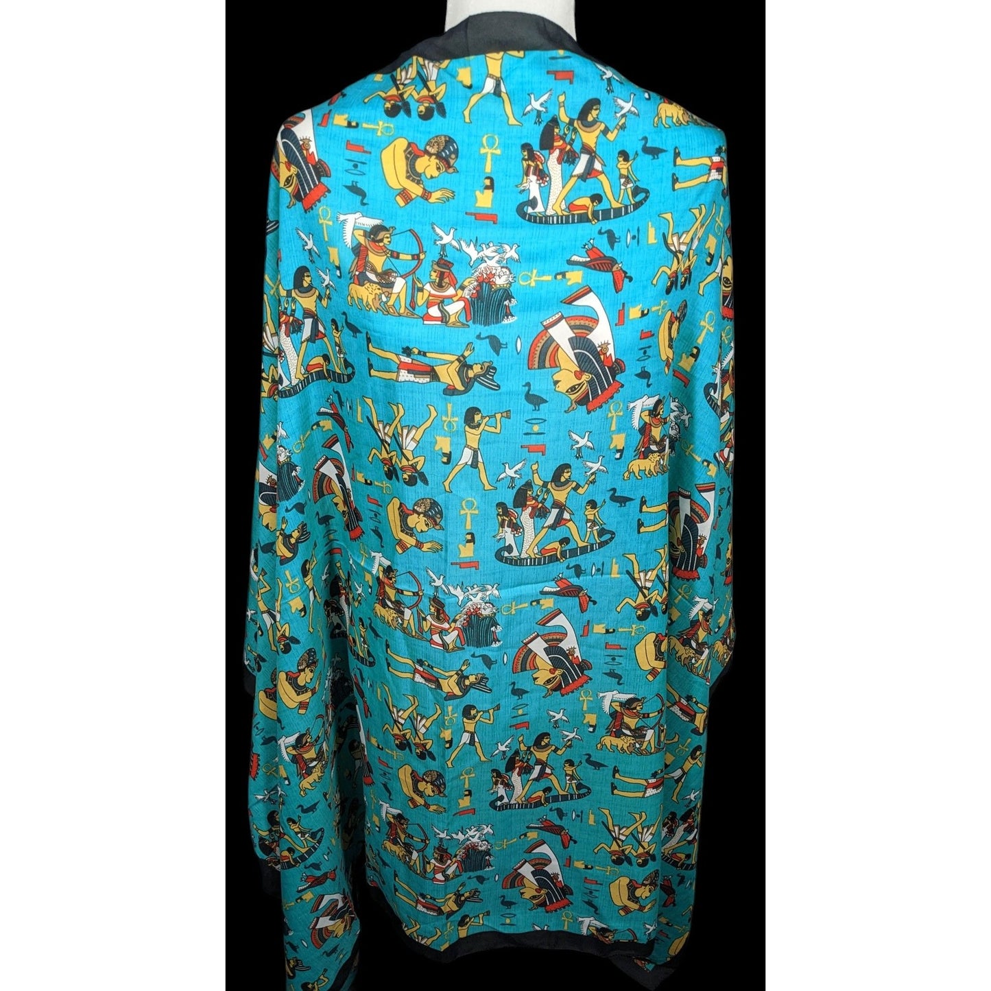 Vintage Teal Egyptian Souvenir Ehab Scarf