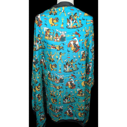 Vintage Teal Egyptian Souvenir Ehab Scarf