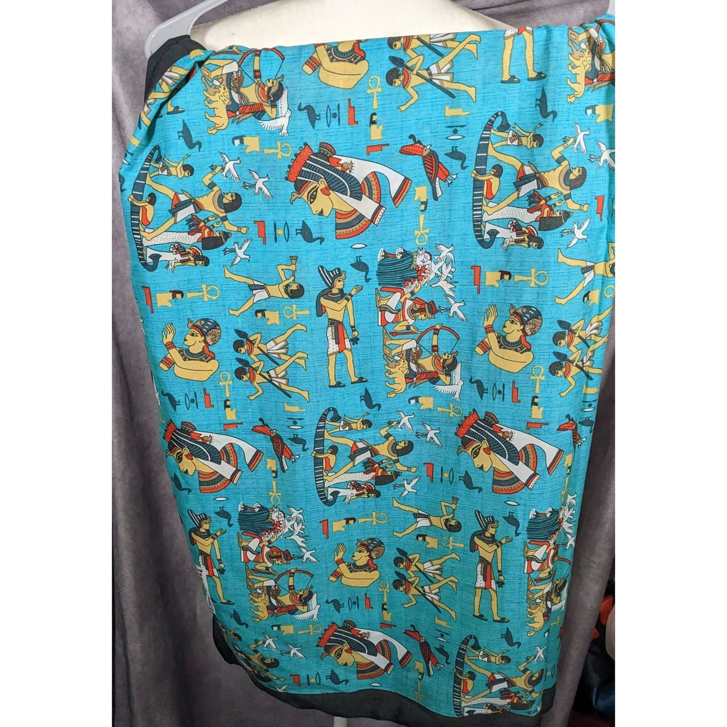 Vintage Teal Egyptian Souvenir Ehab Scarf