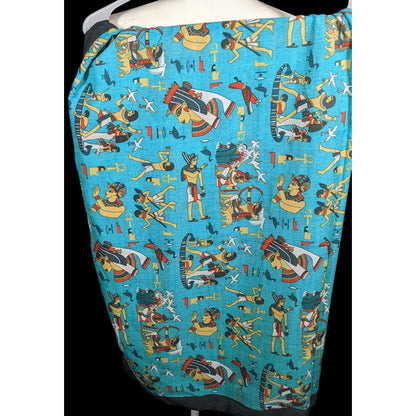 Vintage Teal Egyptian Souvenir Ehab Scarf