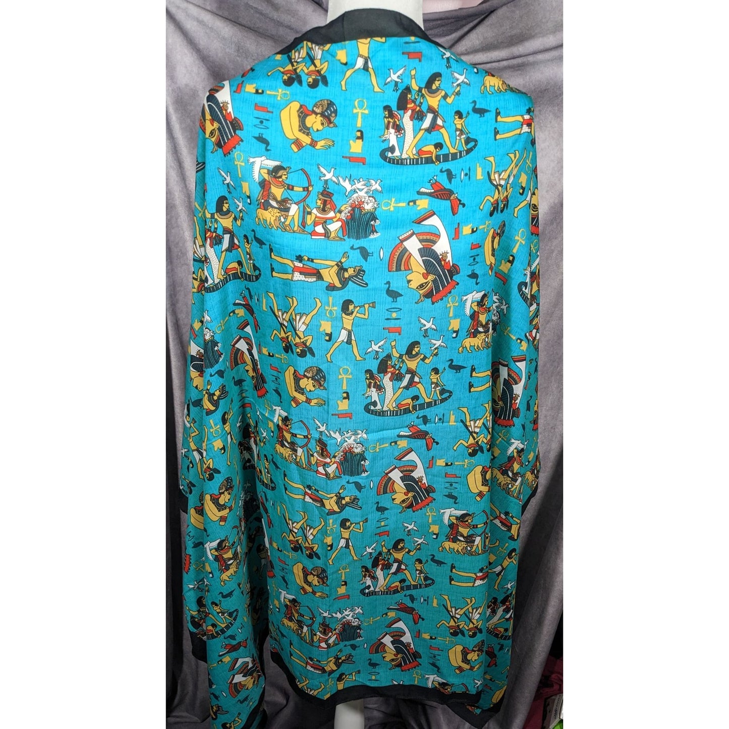 Vintage Teal Egyptian Souvenir Ehab Scarf