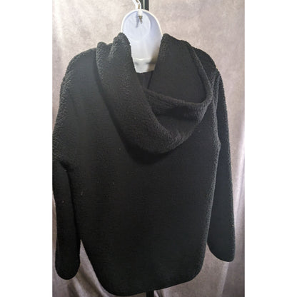DSG Black Sherpa Hoodie Pullover XL With Kangaroo Pocket & Half-Zip