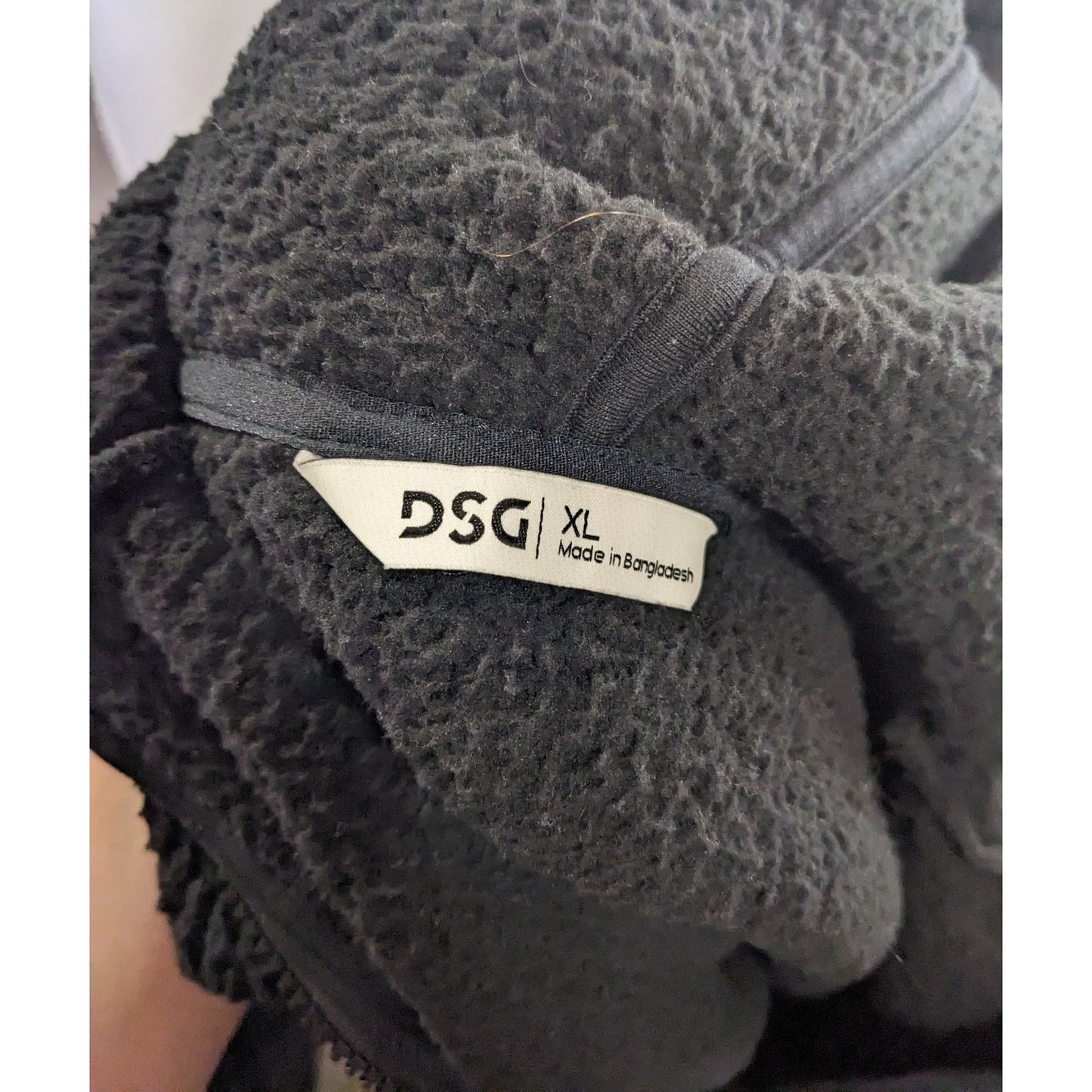 DSG Black Sherpa Hoodie Pullover XL With Kangaroo Pocket & Half-Zip