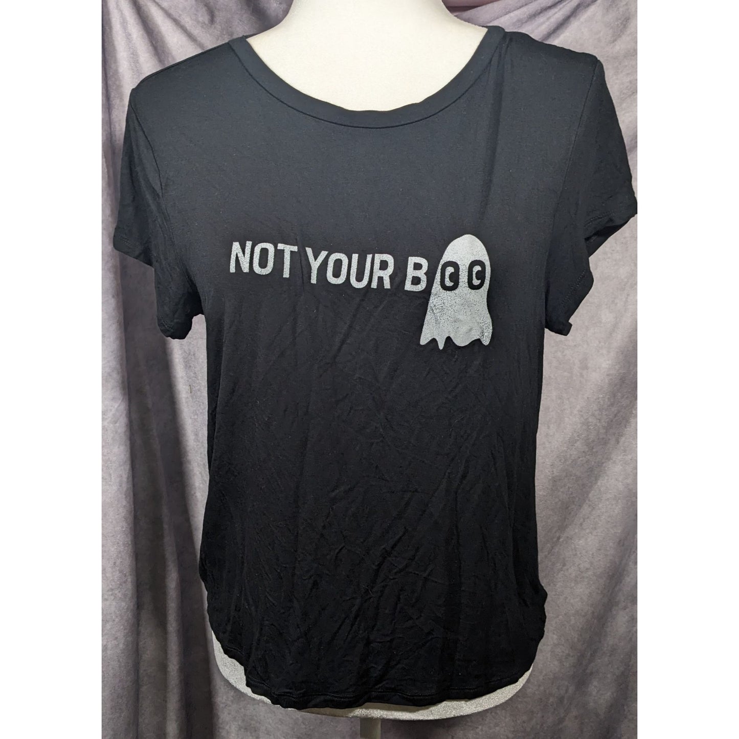 AEO Gothic Halloween Not Your Boo Ghost Shirt Size Large