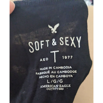 AEO Gothic Halloween Not Your Boo Ghost Shirt Size Large