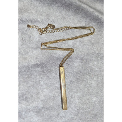 Charming Charlie Modern Elegant Gold Told Pillar Necklace