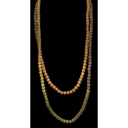 Amber Gradient Beaded Necklace A New Day | 58" Vintage Retro Statement Jewelry