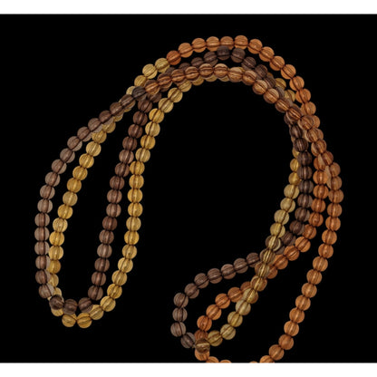 Amber Gradient Beaded Necklace A New Day | 58" Vintage Retro Statement Jewelry